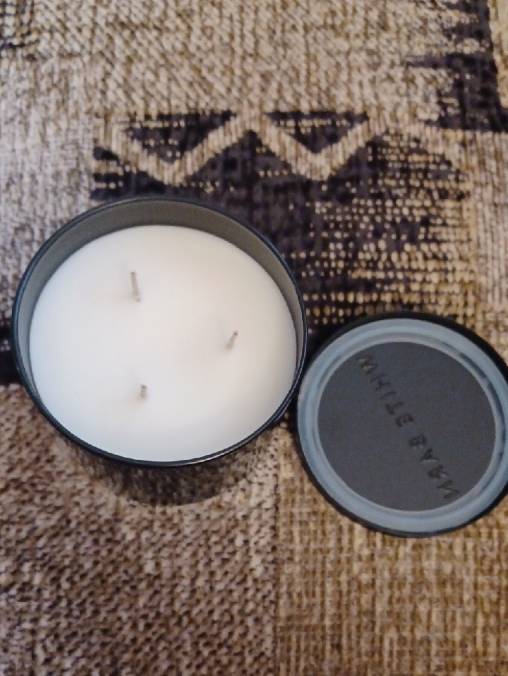 4/$80 New White Barn Mahogany Teakwood Intense Scented Triple Wick Candle
